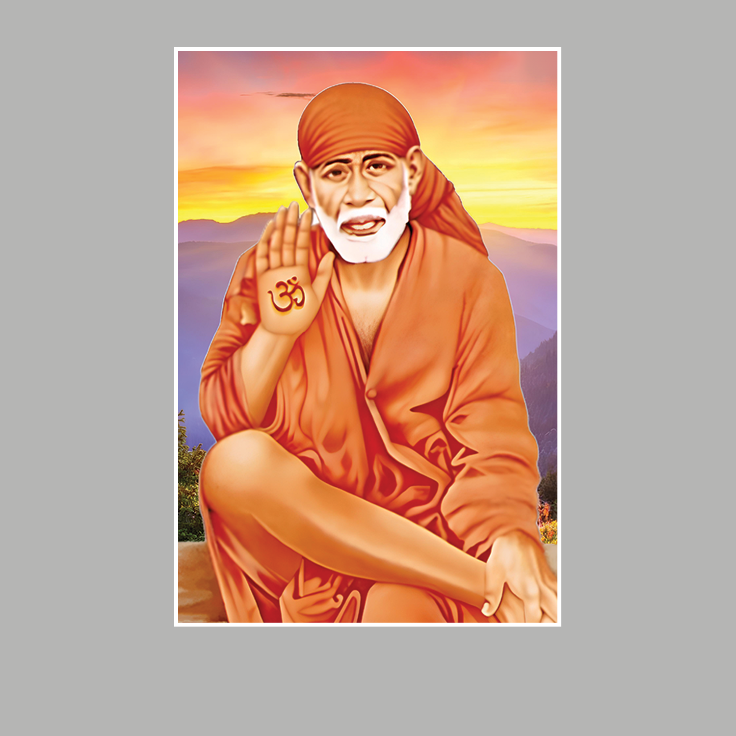 Shirdi Sai Baba Om Sai Ram Wall Painting for Positive Energy Secondary image