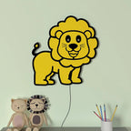 Baby Lion Backlit Wooden Wall Décor