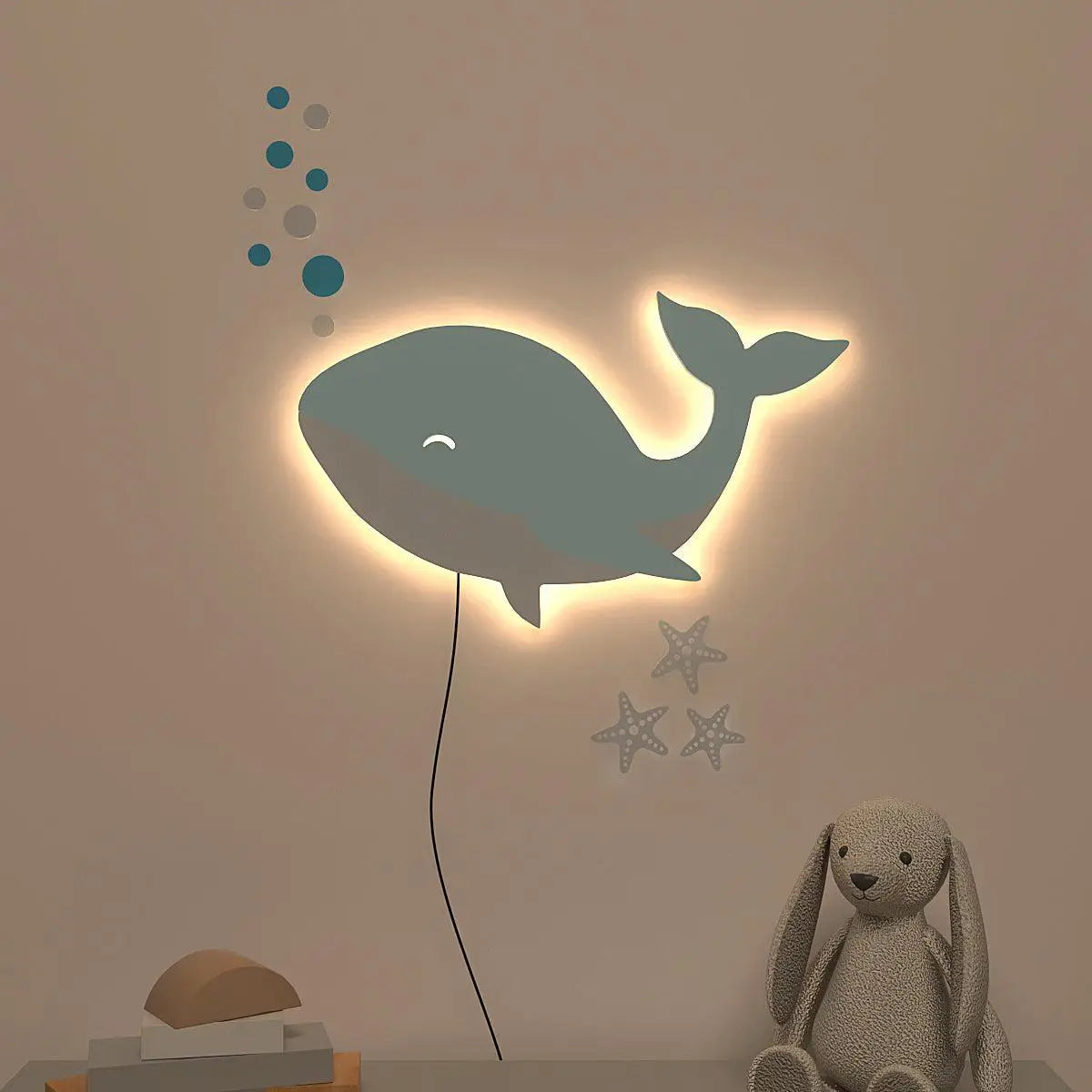 Baby Dolphin Backlit Wooden Wall Décor Main image