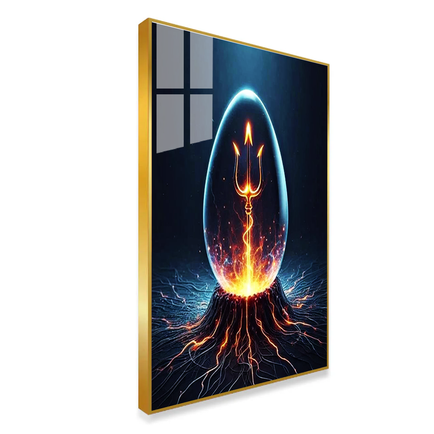 Shivling and Trishul Shiva Acrylic Painting – Divine Home Décor Secondary image