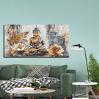Stunning Gautam Buddha Canvas Wall Paintings for Living Room, Bedroom, Meditation, Boutiques, Yoga Studios, Office & Workspaces