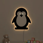 Baby Penguin Backlit Wooden Wall Décor