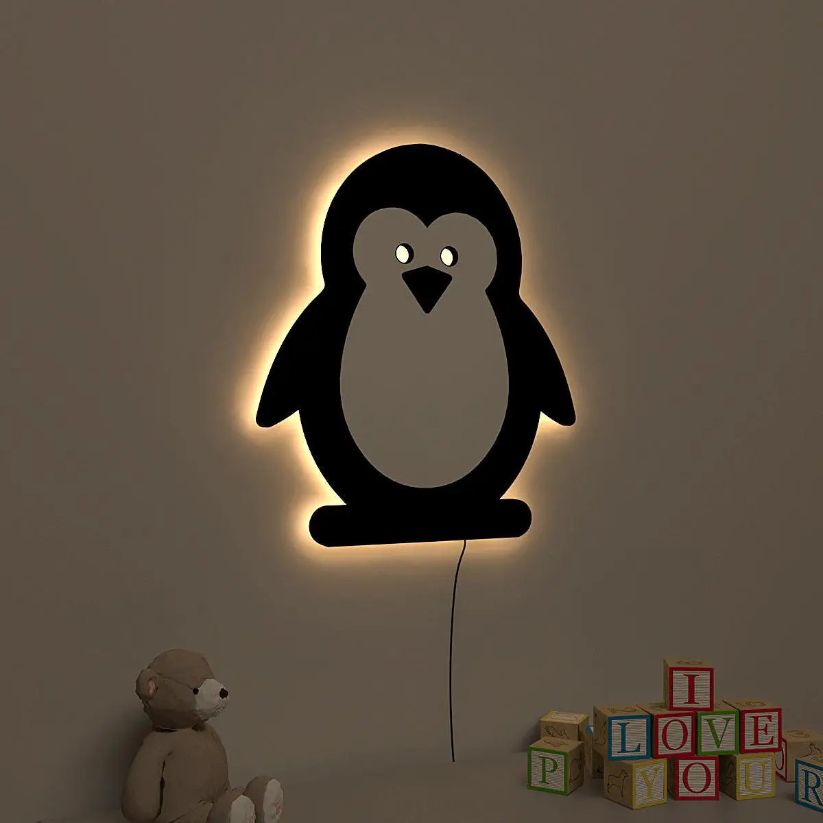 Baby Penguin Backlit Wooden Wall Décor Secondary image
