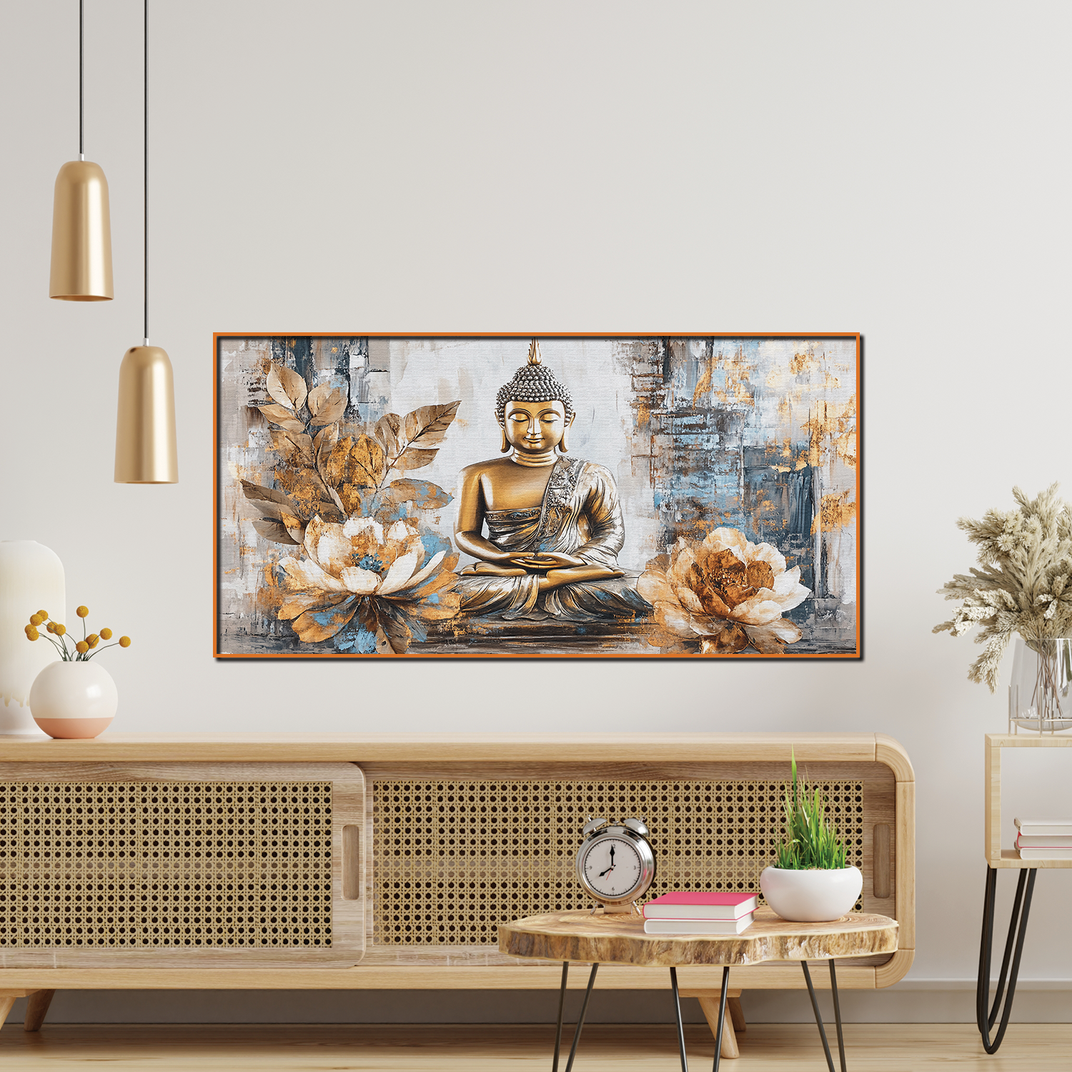 Stunning Gautam Buddha Canvas Wall Paintings for Living Room, Bedroom, Meditation, Boutiques, Yoga Studios, Office & Workspaces Main image