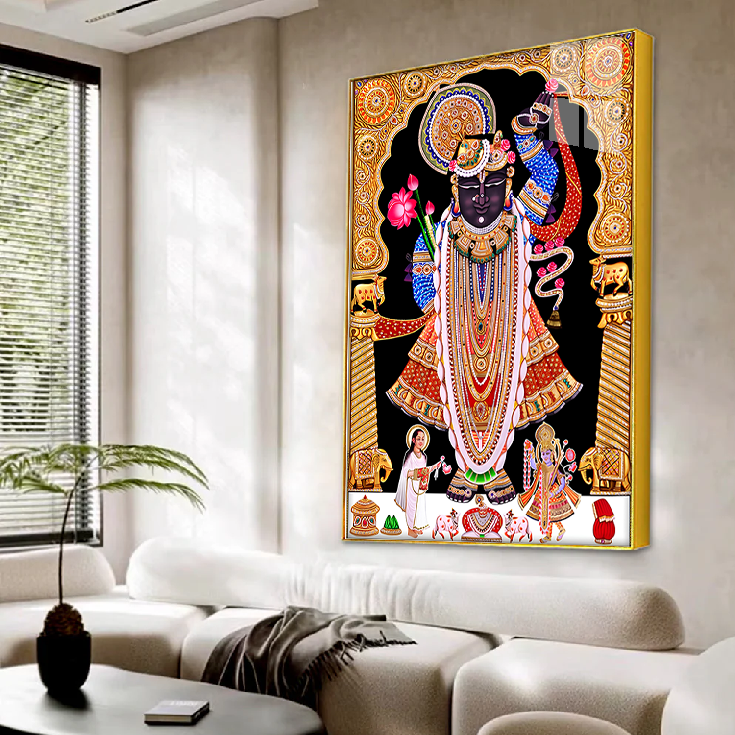 Shreenath Ji Maharaj Spiritual Acrylic Painting Main image