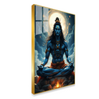 Vibrant Lord Shiva Acrylic Painting for Living Room and Spiritual Spaces