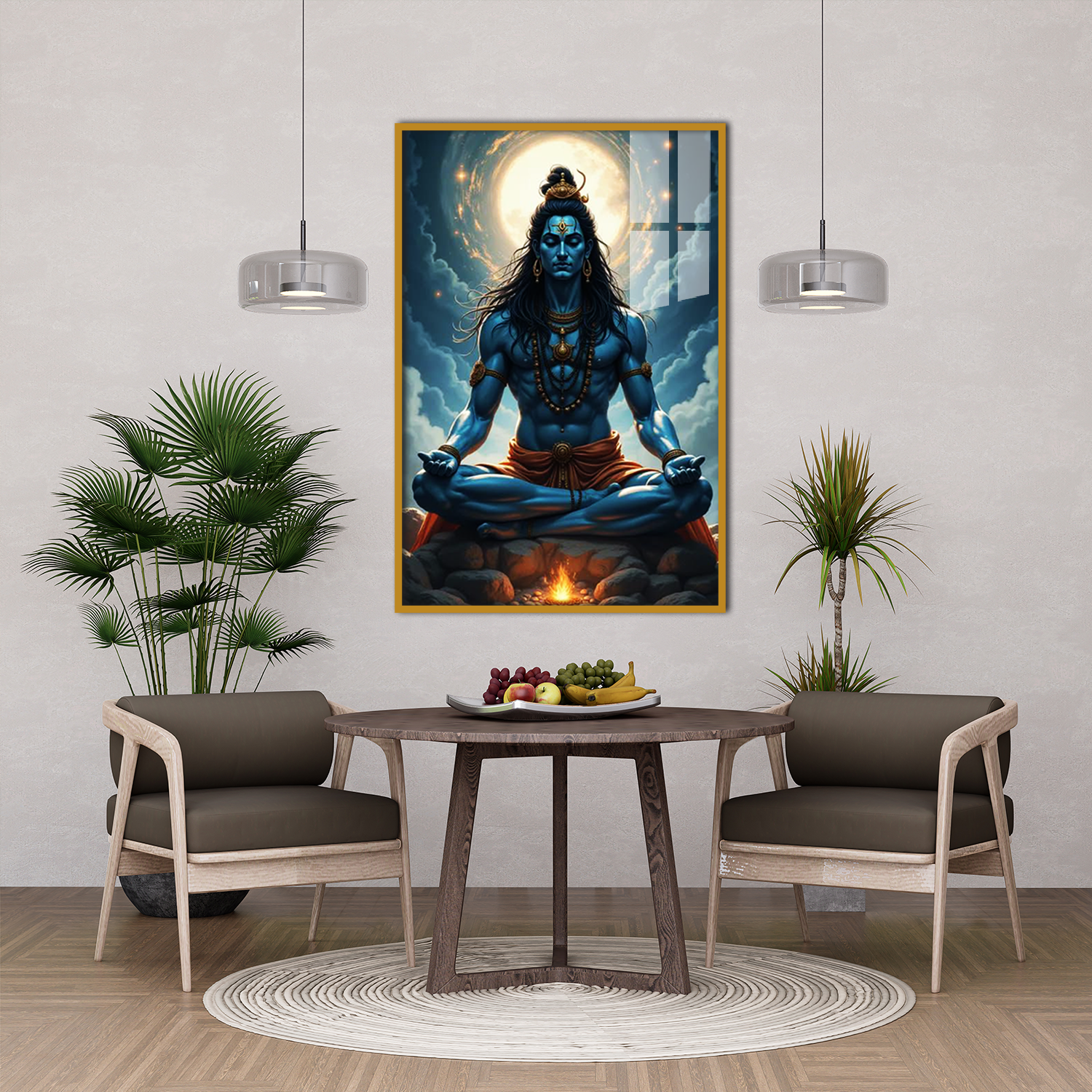 Vibrant Lord Shiva Acrylic Painting for Living Room and Spiritual Spaces Main image