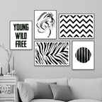 Young Wild Free Monochrome Frame Set of 5