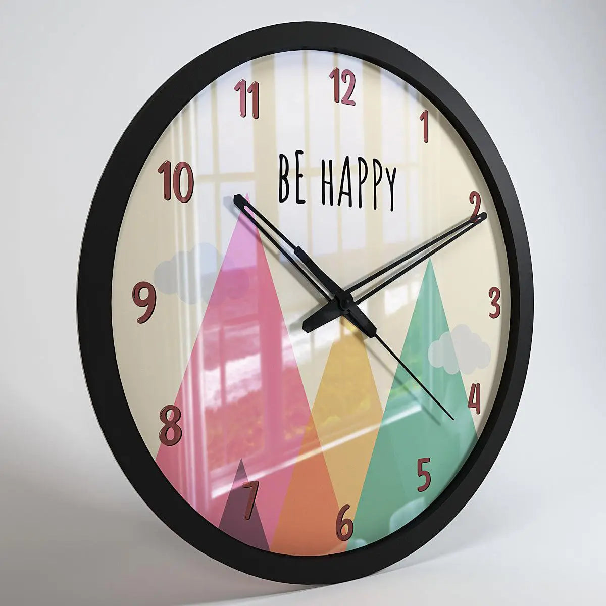 Be Happy Mountains Kids Wall Clock Secondary image