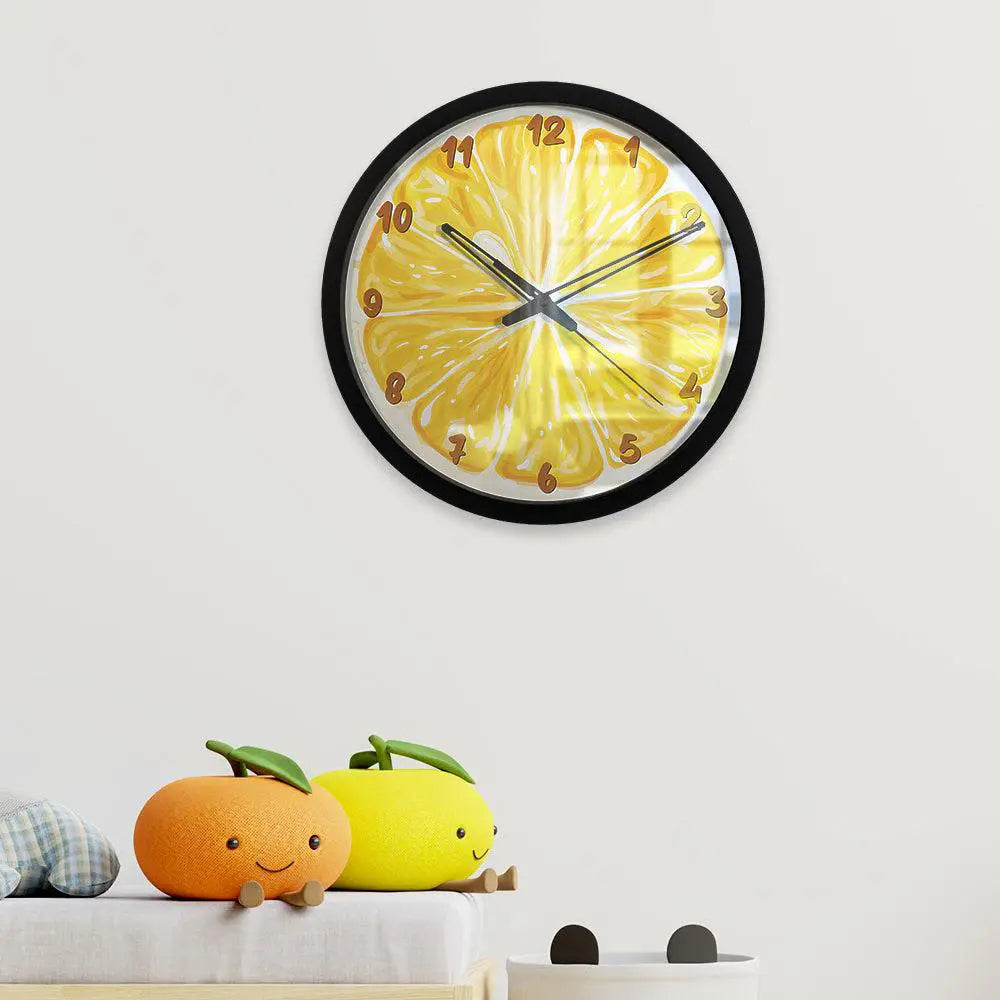 Yellow Lemon Kids Wall Clock Main image