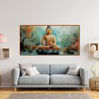 Tranquil Gautam Buddha Landscape Canvas Wall Paintings Online
