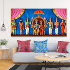 Spiritual Lord Ram Darbar Canvas Wall Painting for Home