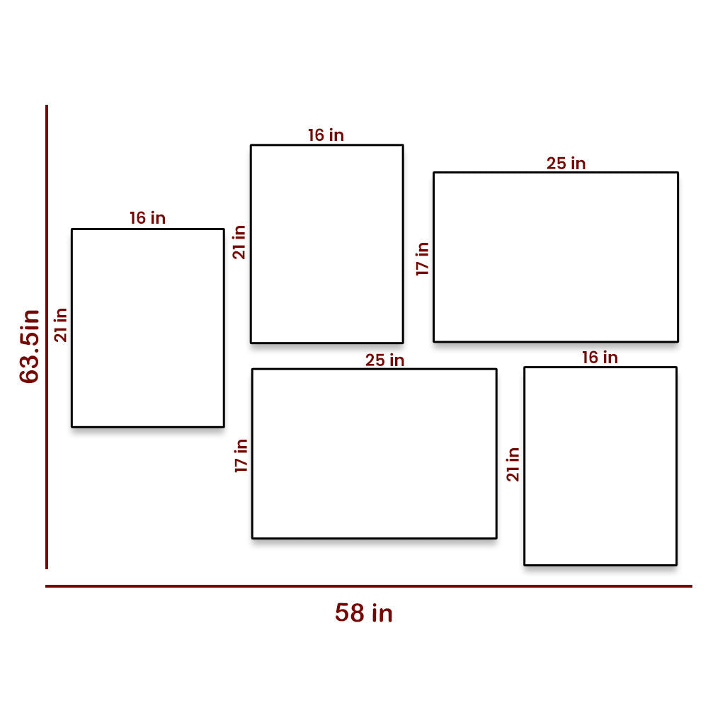 Young Wild Free Monochrome Frame Set of 5