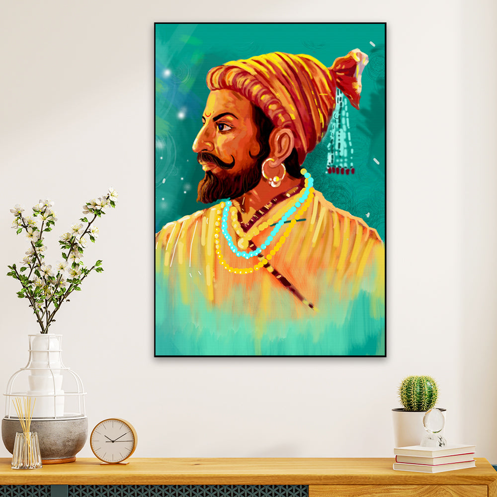 Aesthetic Shivaji Maharaj Canvas Painting for Home Main image