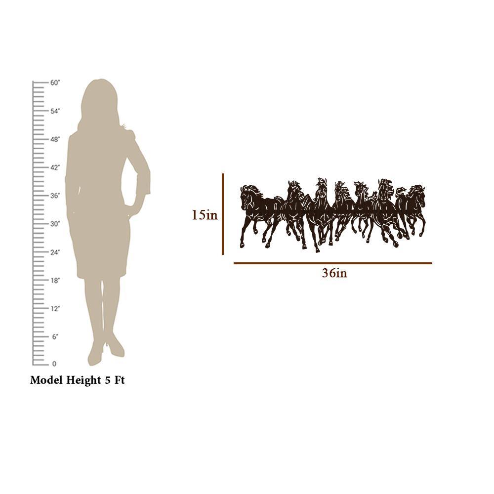 7 Horses Backlit Wooden Wall Decor