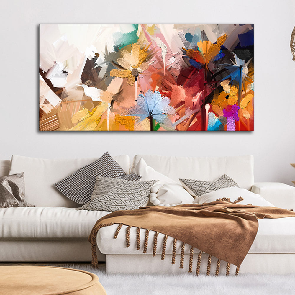 Abstract Colorful Floral Flower art Canvas Wall Painting Main image