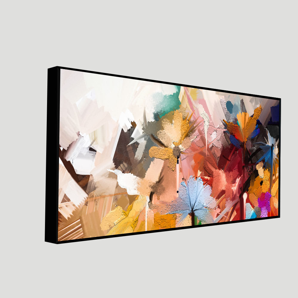 Abstract Colorful Floral Flower art Canvas Wall Painting Secondary image