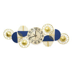 Yulia Blue & Golden Metal Wall Clock