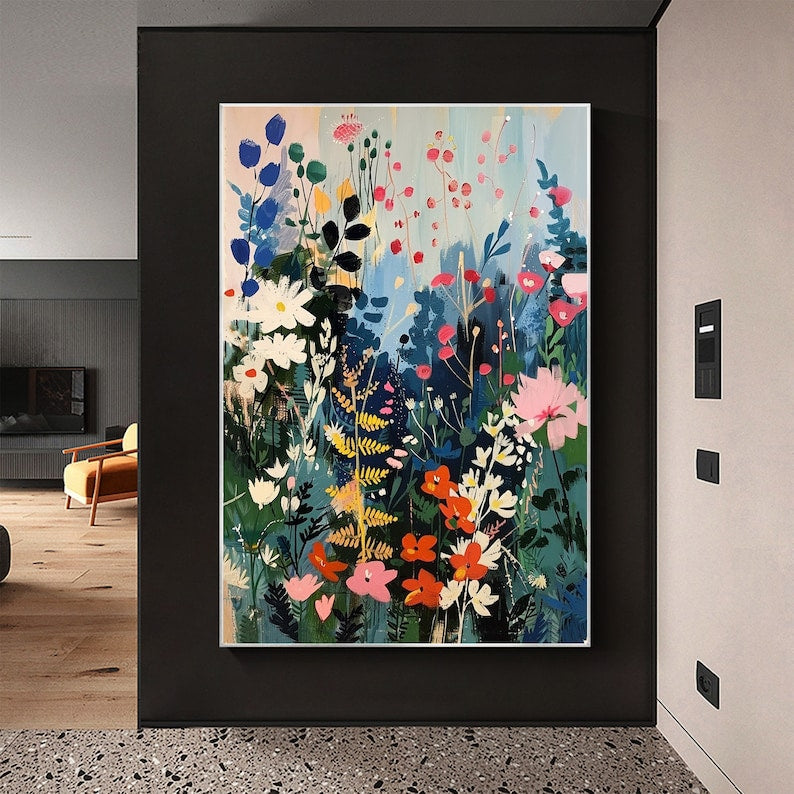 Abstract Blossom Tree Painting on Canvas, Original Large 3D Textured Flower Wall Art Custom Modern Trendy Fashion Living Room Home Decor Online Secondary image