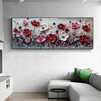 Abstract Flower Landscape Painting on Canvas Large Wall Art, Original Texture Floral Wall Art, Modern Bedroom Wall Decor HanVMade Gift Online