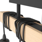 3 Light Black Steel Natural Wooden Bar Wooden Ceiling Light