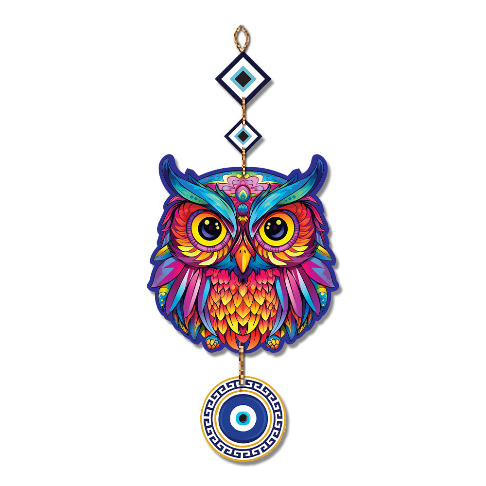 Wooden Owl Evil Eye Wall Hanging for Wall Decor Main image