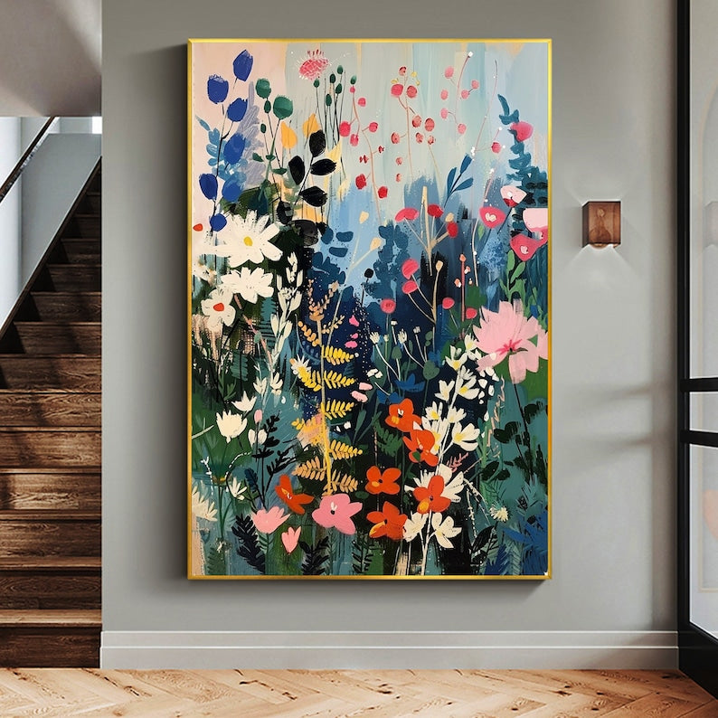Abstract Blossom Tree Painting on Canvas, Original Large 3D Textured Flower Wall Art Custom Modern Trendy Fashion Living Room Home Decor Online Main image