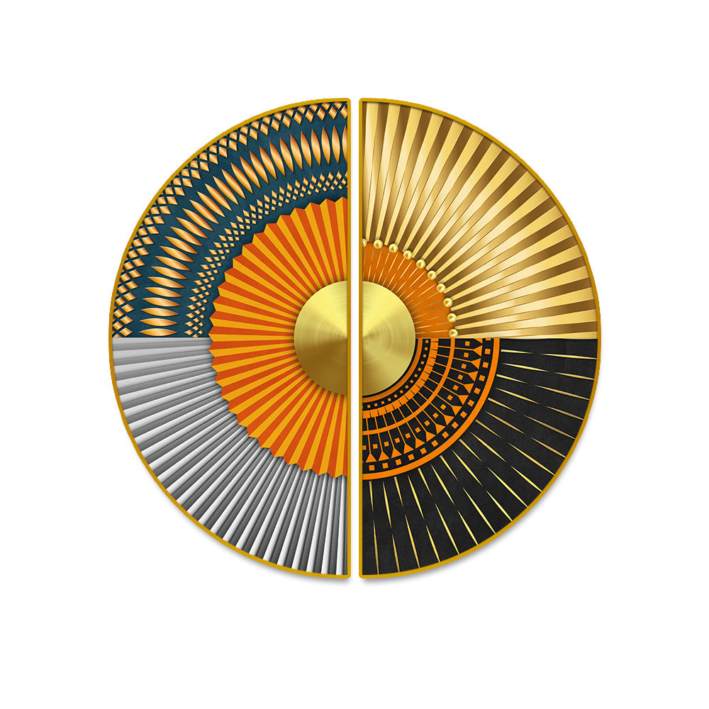 Abstract Geometric Semi Circle Wall Art and Canvas Paintings Secondary image