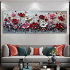 Abstract Flower Landscape Painting on Canvas Large Wall Art, Original Texture Floral Wall Art, Modern Bedroom Wall Decor HanVMade Gift Online
