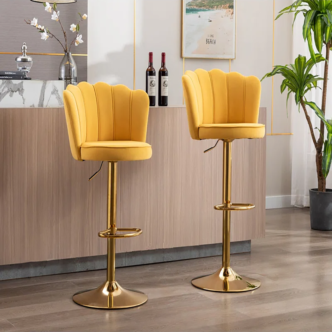 Yellow Color Avidan Bar Stool Main image
