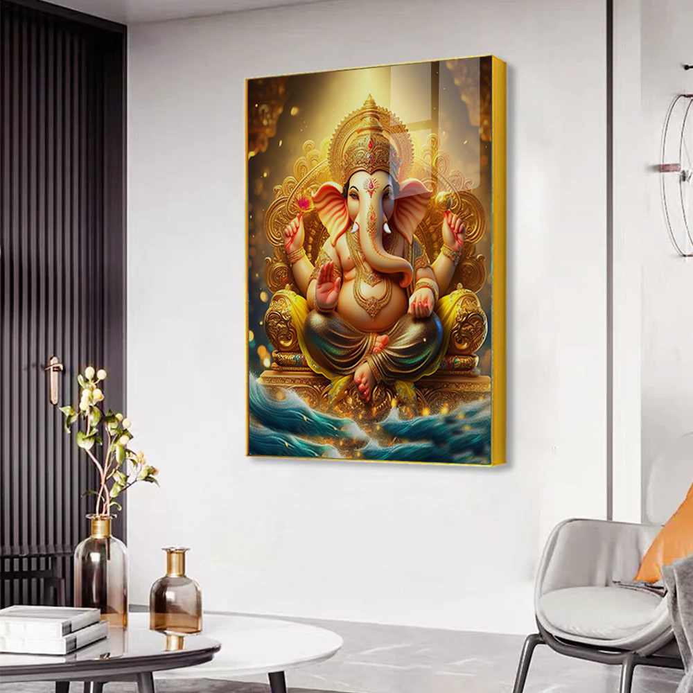Beautiful Lord Ganesha Acrylic Wall Paintings & Arts Secondary image