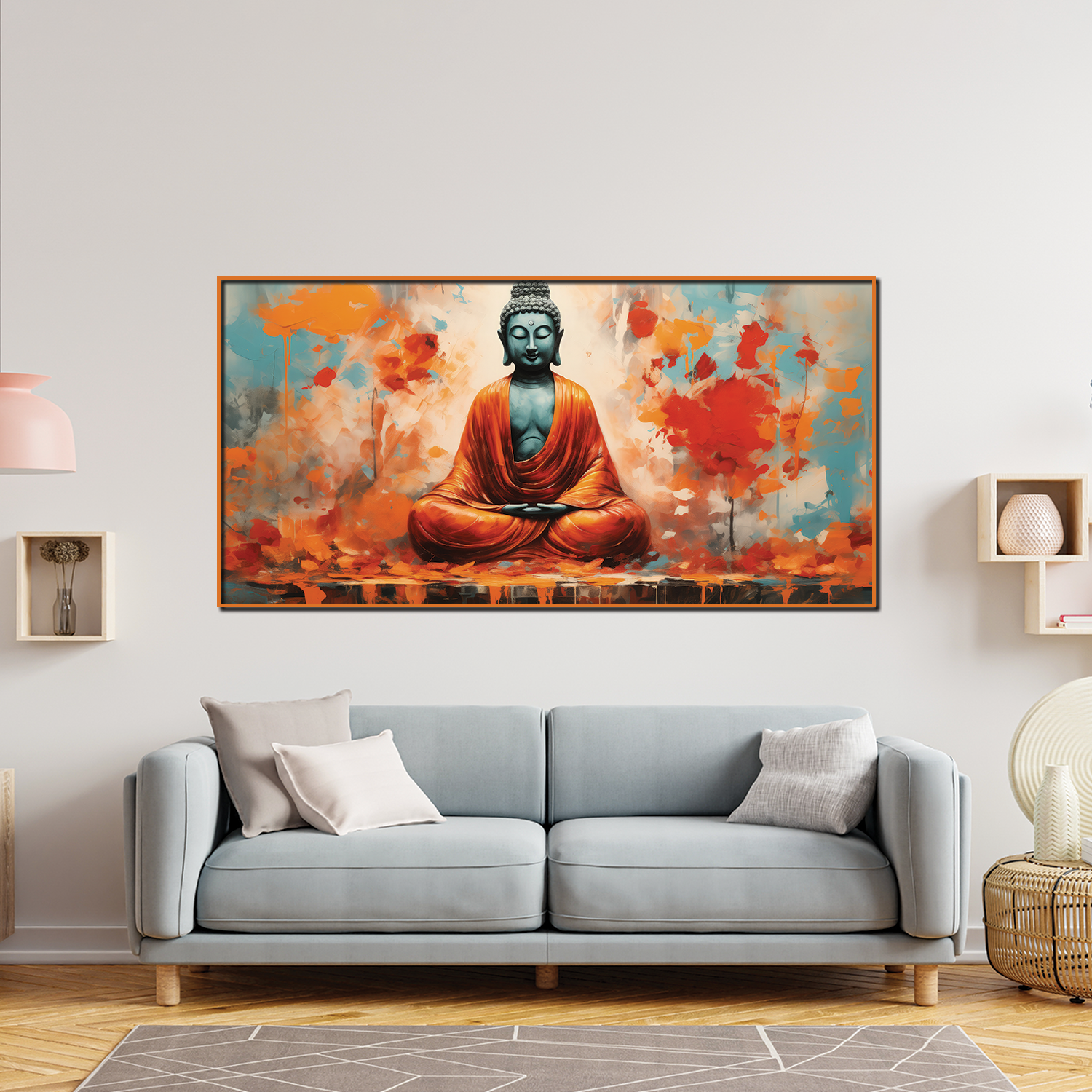 Spiritual Landscape Wall Paintings of Gautam Buddha Main image