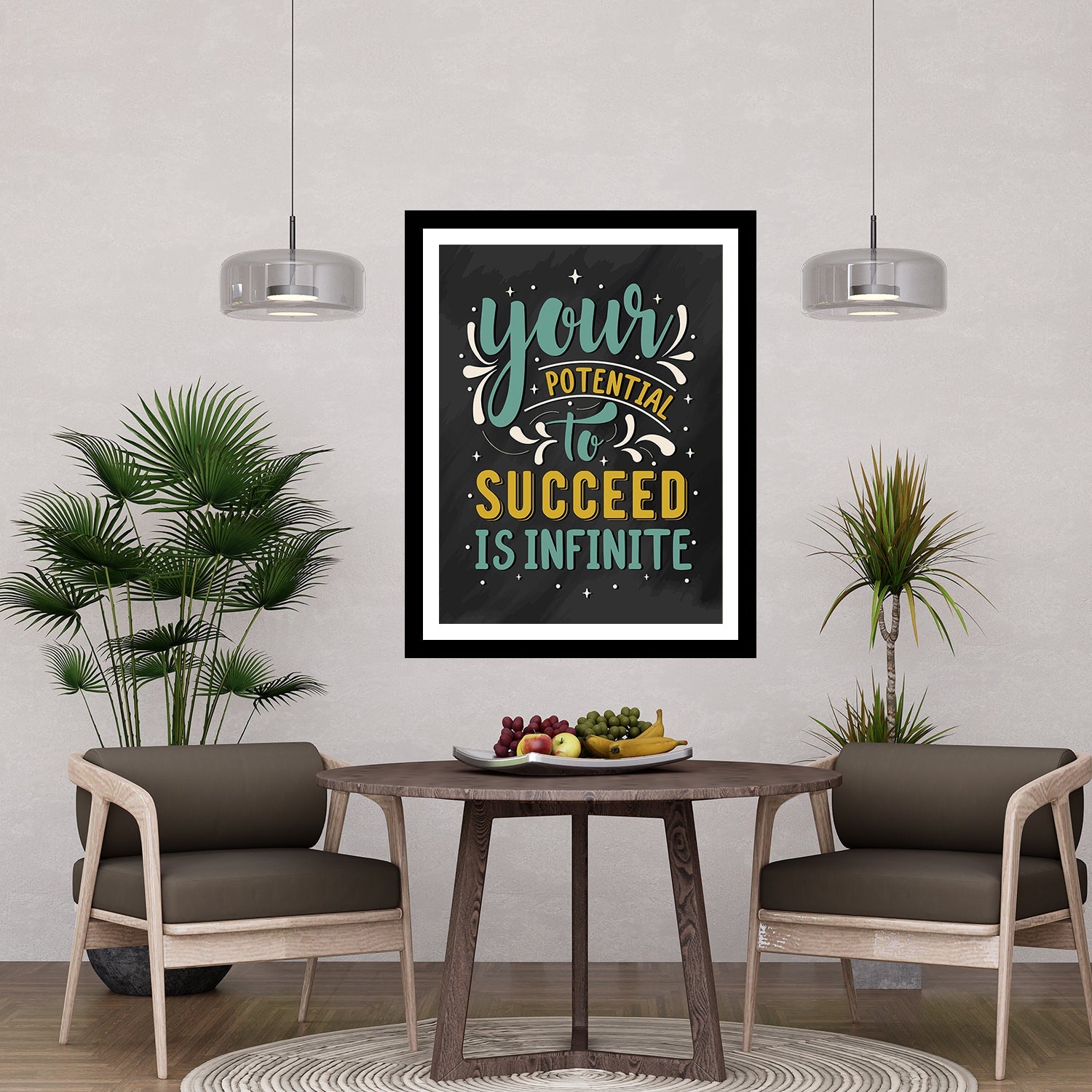 Your Potential Succeed Is Infinite Motivational Posters Wall Frames for Students, Business, Employees, Startup Secondary image
