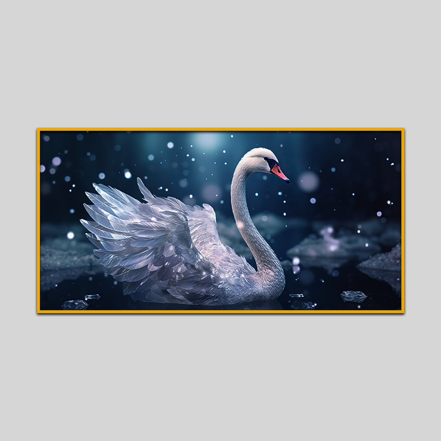 Winter Snow Ice Cold Swan Bird Elegance Beautiful Nature Outdoor Bird Canvas Wall Paintings Secondary image