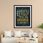 Your Potential Succeed Is Infinite Motivational Posters Wall Frames for Students, Business, Employees, Startup