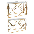 White Tempered Minimalist Stylish Console Table