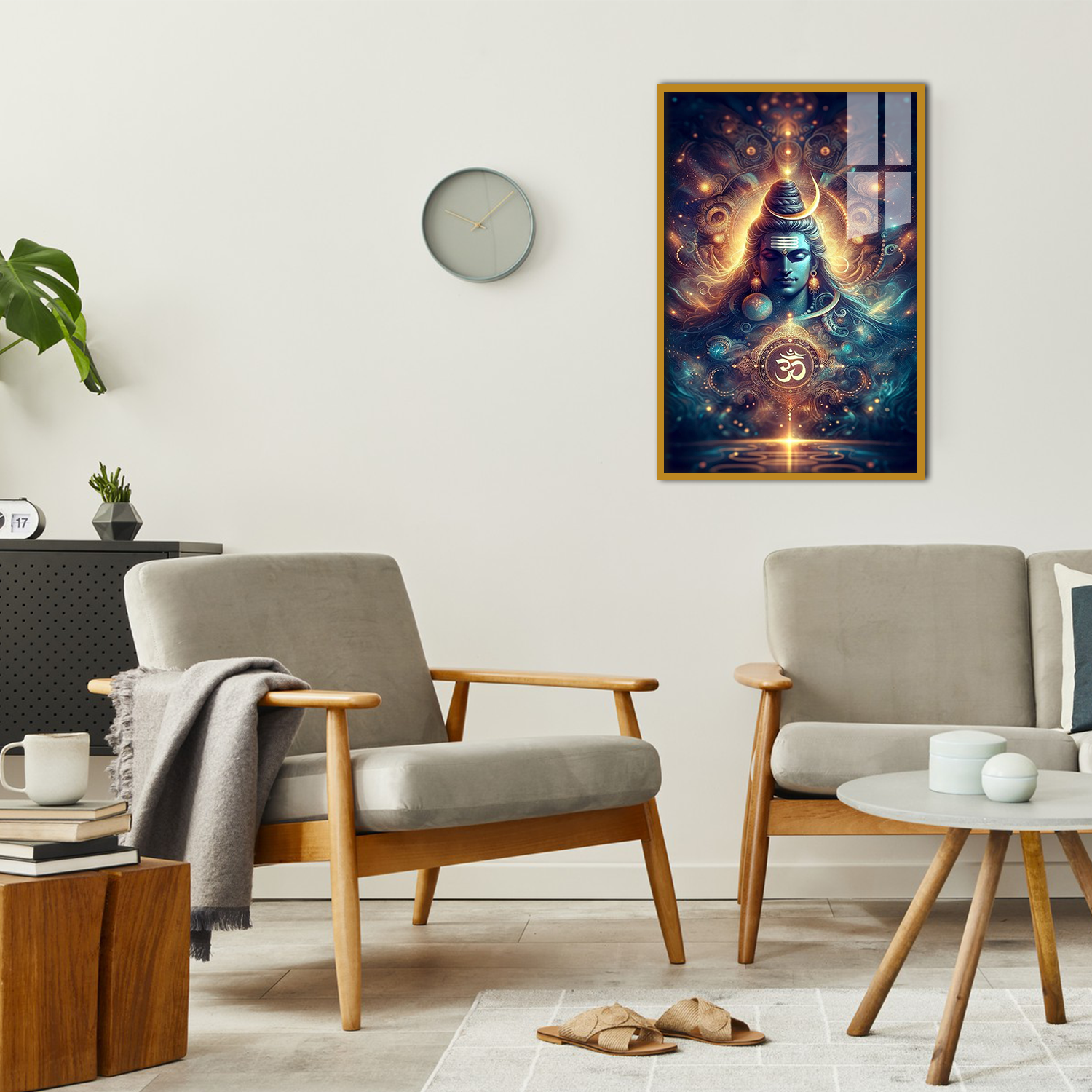 Shiva’s Blessing Acrylic Painting – Spiritual Artwork for Living Room Main image