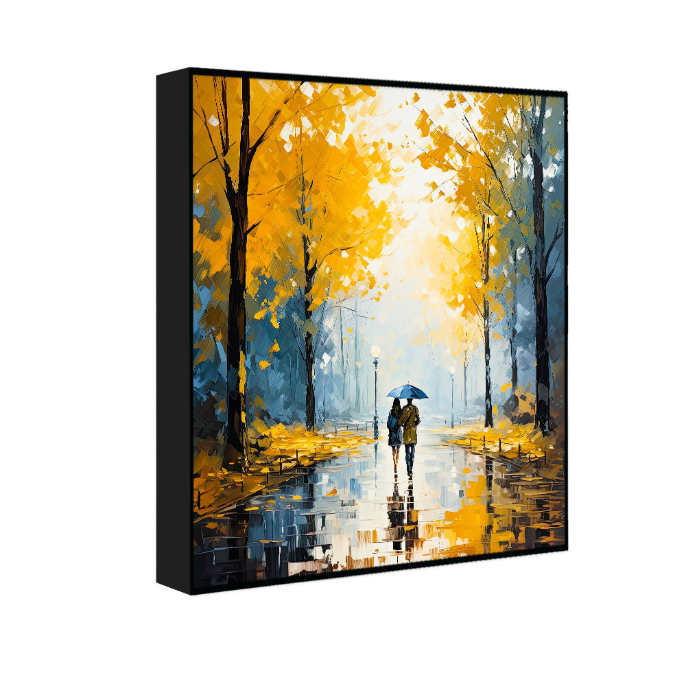 Beautiful Couple Love With Rain Canvas Wall Paintings & Arts Secondary image
