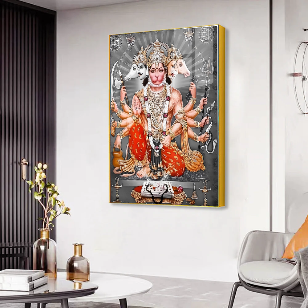Vibrant Blessing Panchmukhi Hanuman Ji Acrylic Wall Paintings and Art Secondary image
