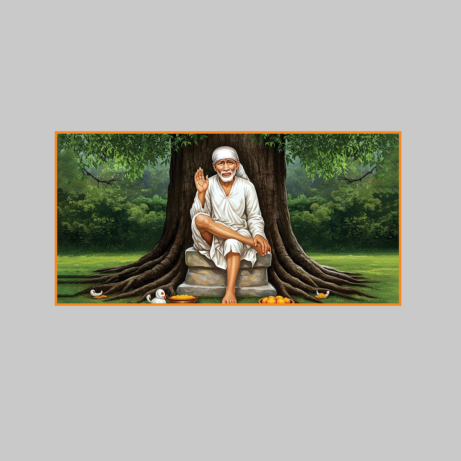 Sai Baba Blessings Canvas Wall Painting Secondary image