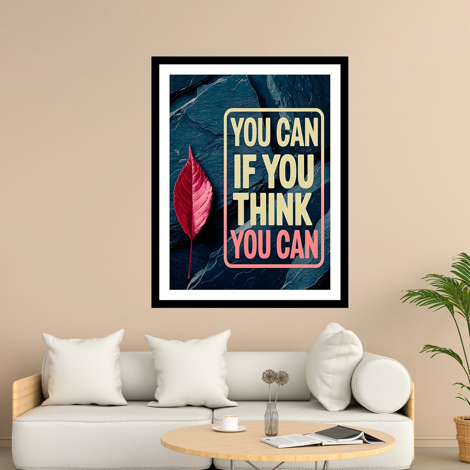 You Can If You Think You Can Motivational Posters Wall Frames for Students, Business, Employees, Startup Main image