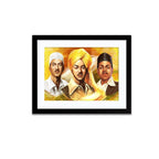 "The Trio of Indian Freedom Fighters" Framed Wall Painting
