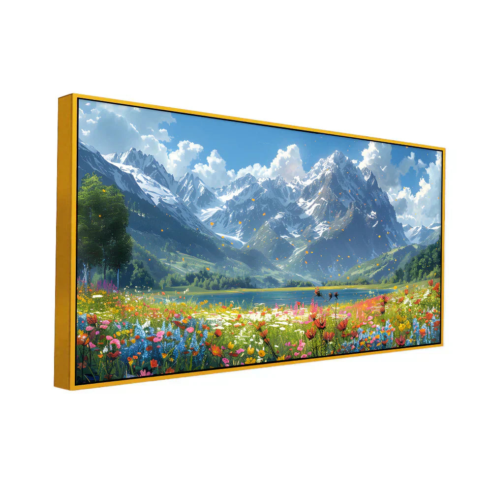 Serene Mountain Landscape Large Nature Canvas Wall Painting Clearance Sale Secondary image