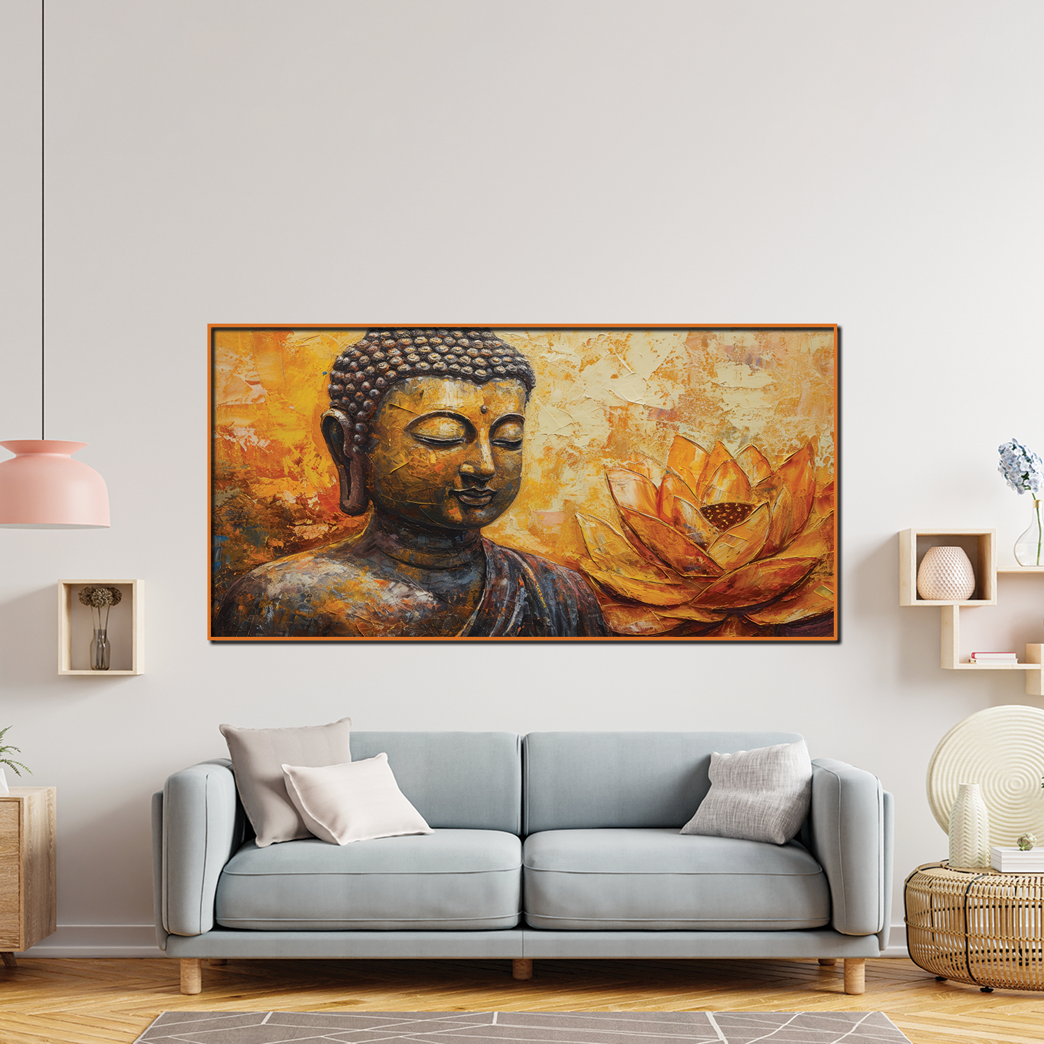 Tasteful Gautam Buddha Canvas Wall Paintings for Living Room, Bedroom, Meditation, Boutiques, Yoga Studios, Office & Workspaces Main image