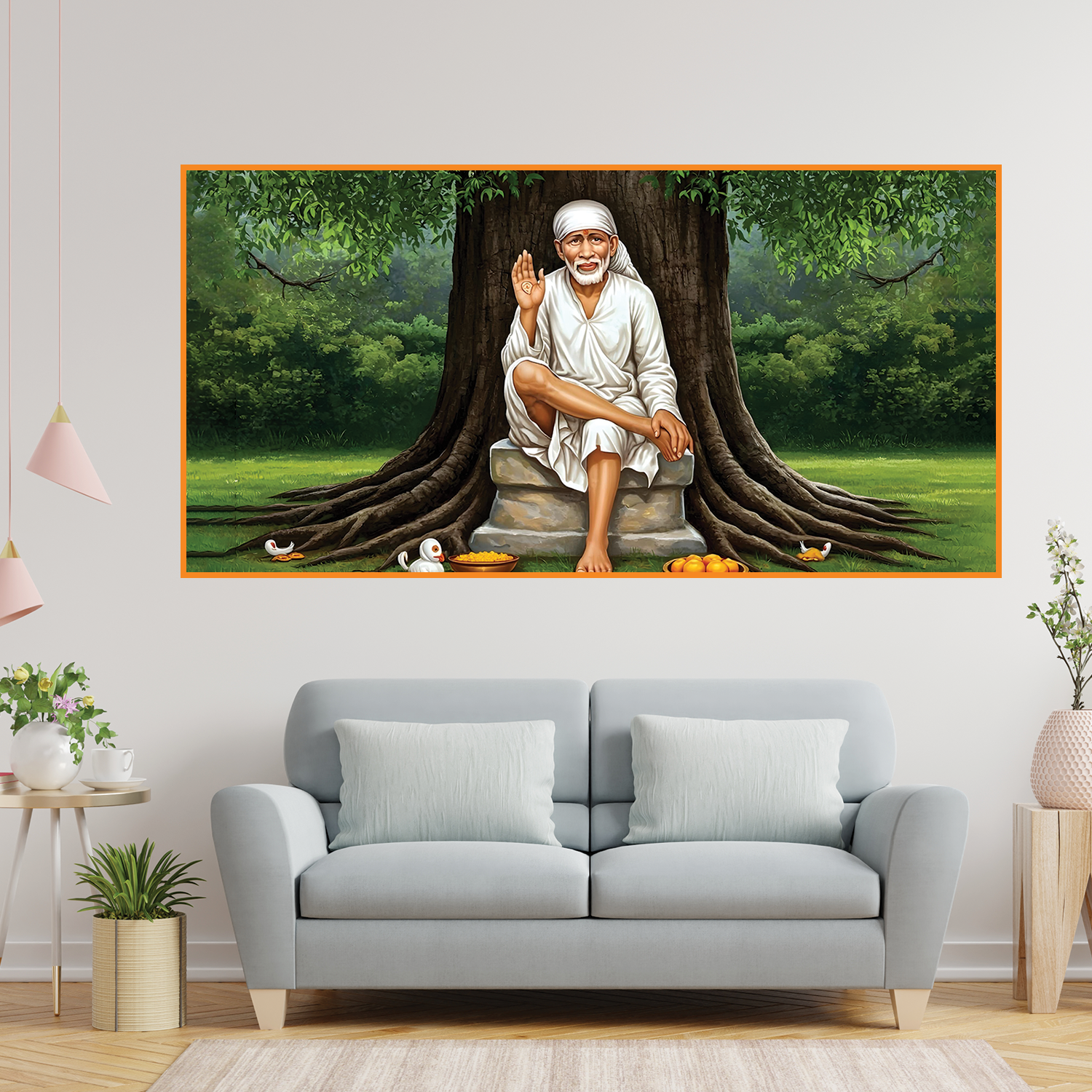 Sai Baba Blessings Canvas Wall Painting Main image