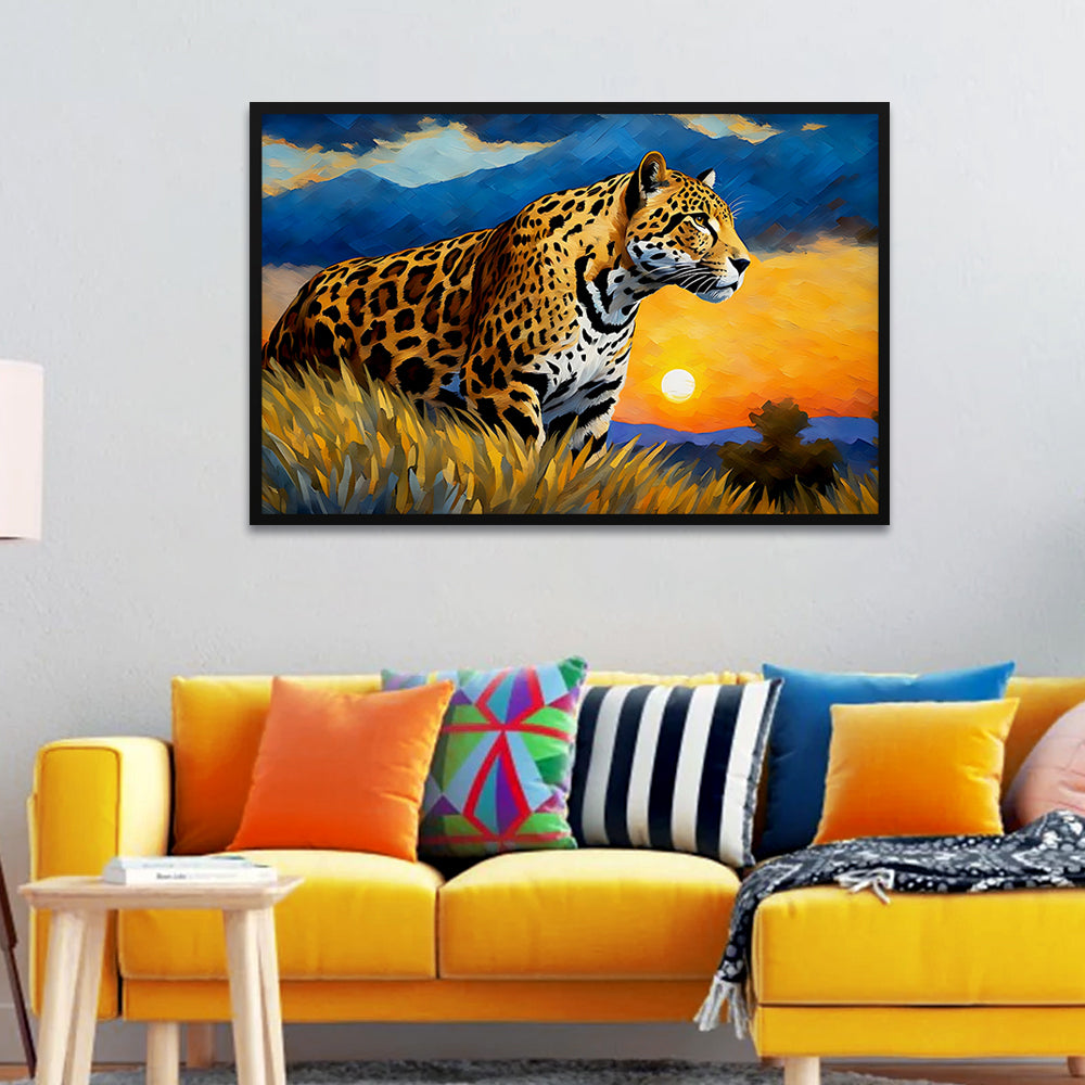 Beautiful Jaguar with Nature Scenery Canvas Printed Wall Paintings & Arts Main image