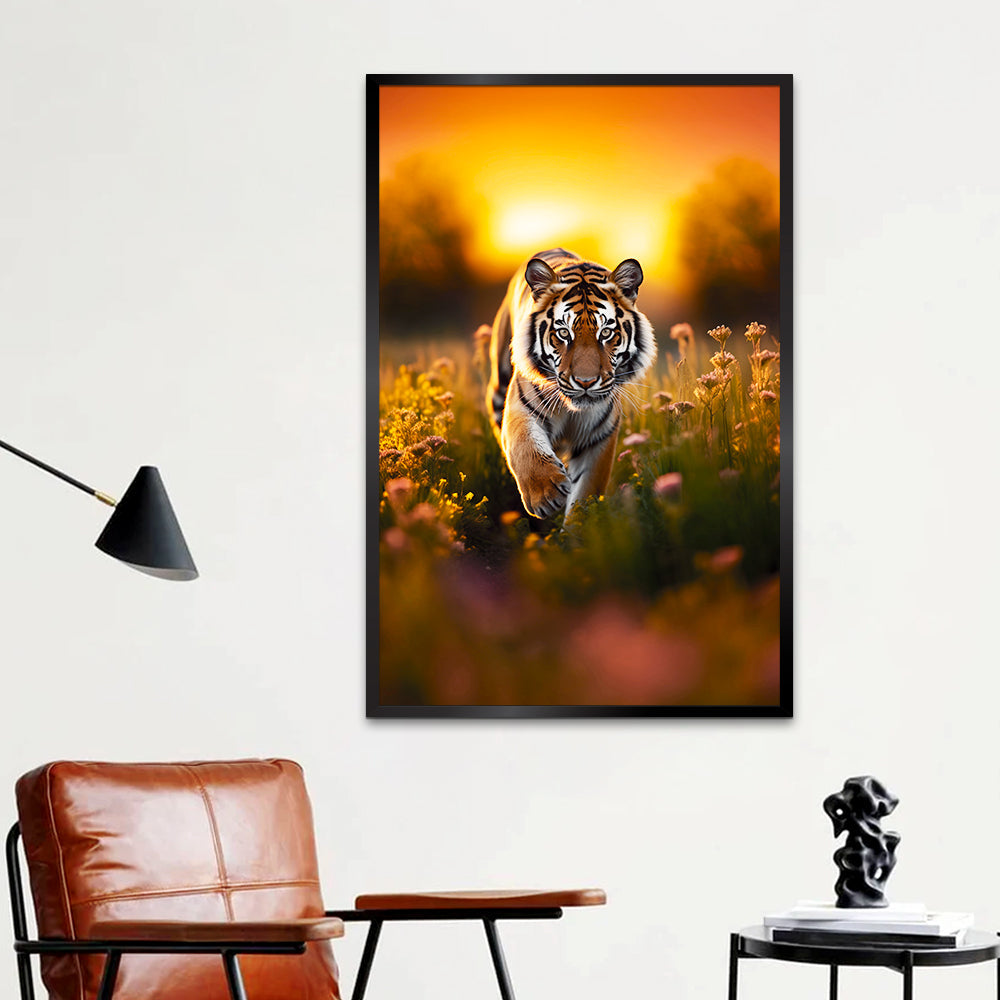 Rising Tiger Sunset Canvas Printed Wall Paintings & Arts Main image