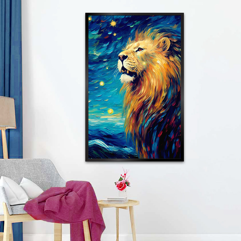 Abstract Design Lion Face Canvas Printed Wall Paintings & Arts Main image