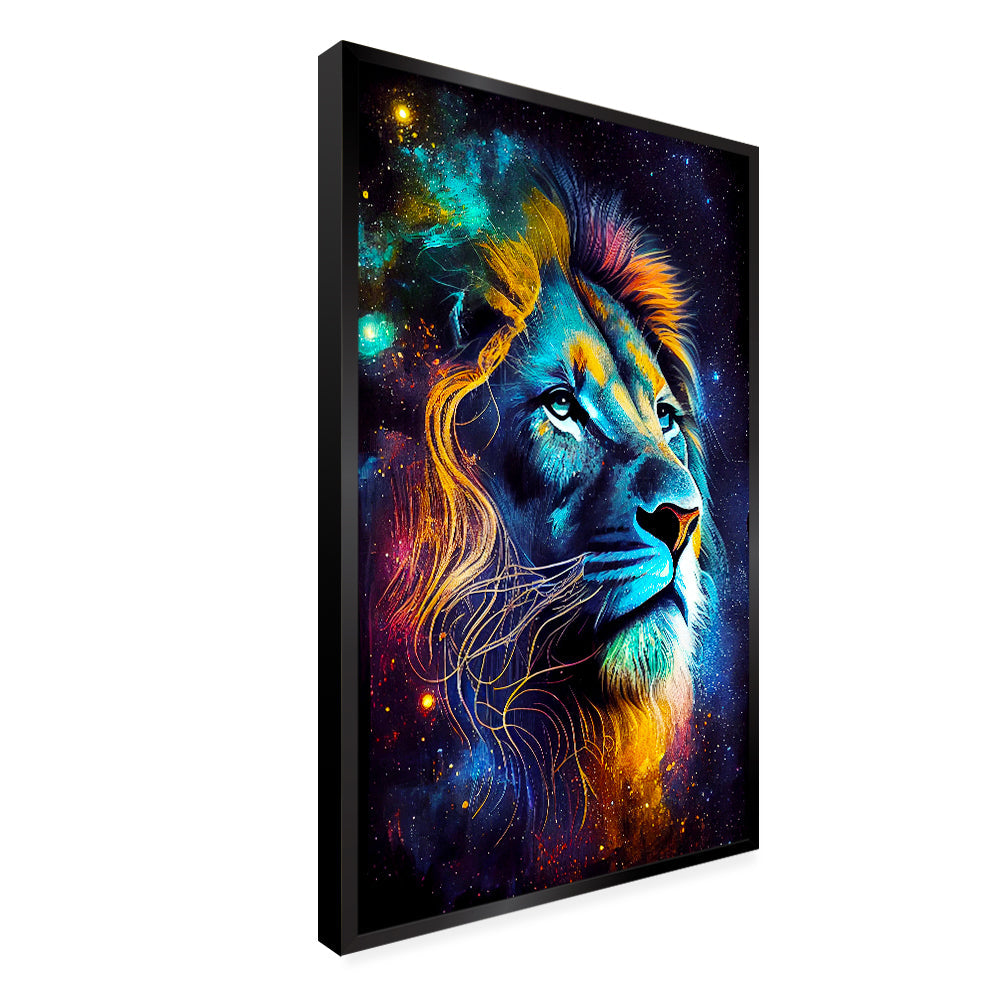 Abstract Design Blue Lion Face Canvas Printed Wall Paintings & Arts Secondary image
