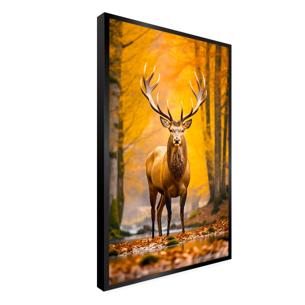 Beautiful Deer in Forest Scenery Canvas Printed Wall Paintings & Arts Secondary image